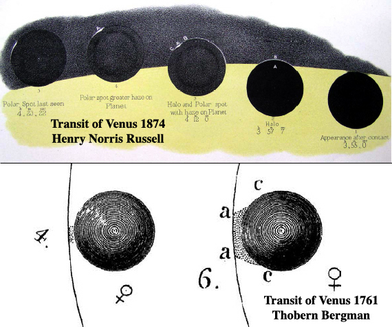 Henry Norris Russell 1874 and Thobern Bergman 1761 transit drawings