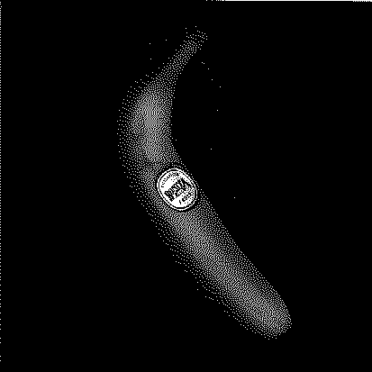 Dithered Banana image with the fewest white pixels